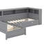 Lit plateforme en L avec lit gigogne, lit de jour avec tablette de rangement et station de charge, structure de lit d'angle simple en bois-1607192704