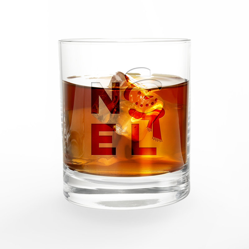 Verre à whisky Noël bonhomme de neige