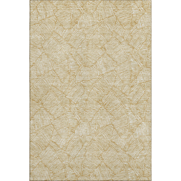 Premium Machine Washable Prisco Gold Rug