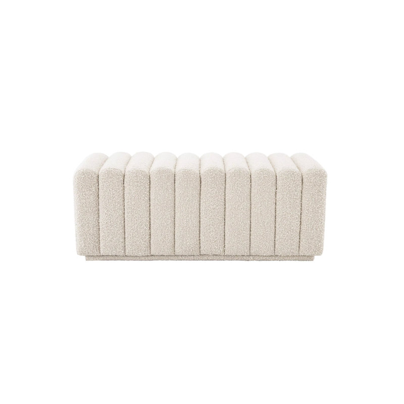 Banc de rangement rembourré Bente, Beige