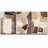 Grunge Abstract Paint Stroke Effect " Brown, Tan And Yellow Polygon Collage Abstract Patterns Modern Art Boho " 3 - Pieces-94434081-94434080