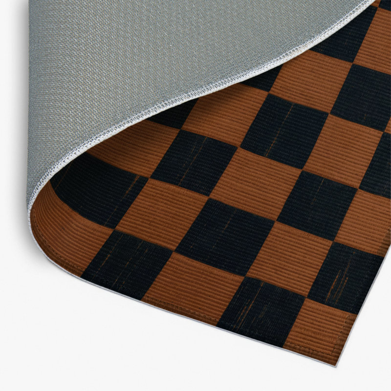 Tapis d'intérieur et d'extérieur à carreaux bleu, Rectangle 4pi x 6 pi