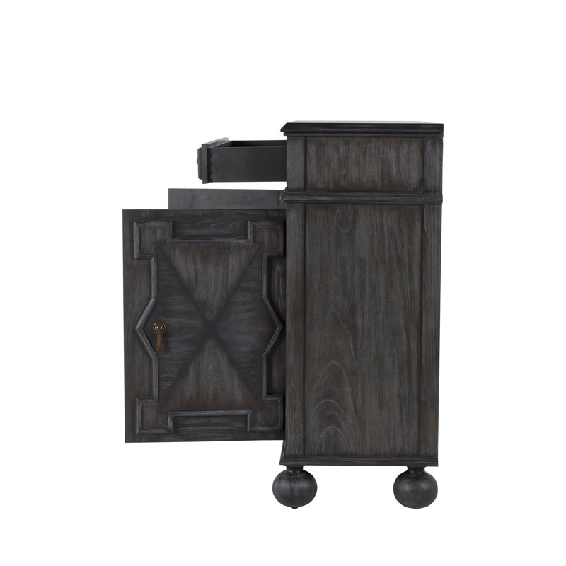 Ezekiel 2 - Door Accent Cabinet, Cerused Forest Black