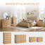 Commode 5 tiroirs, commode haute en bois naturel 45 po, organisateur de commode-772194177