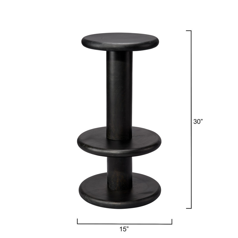 Rye Solid Wood Stool, Black, Bar Stool (30" Seat Height)