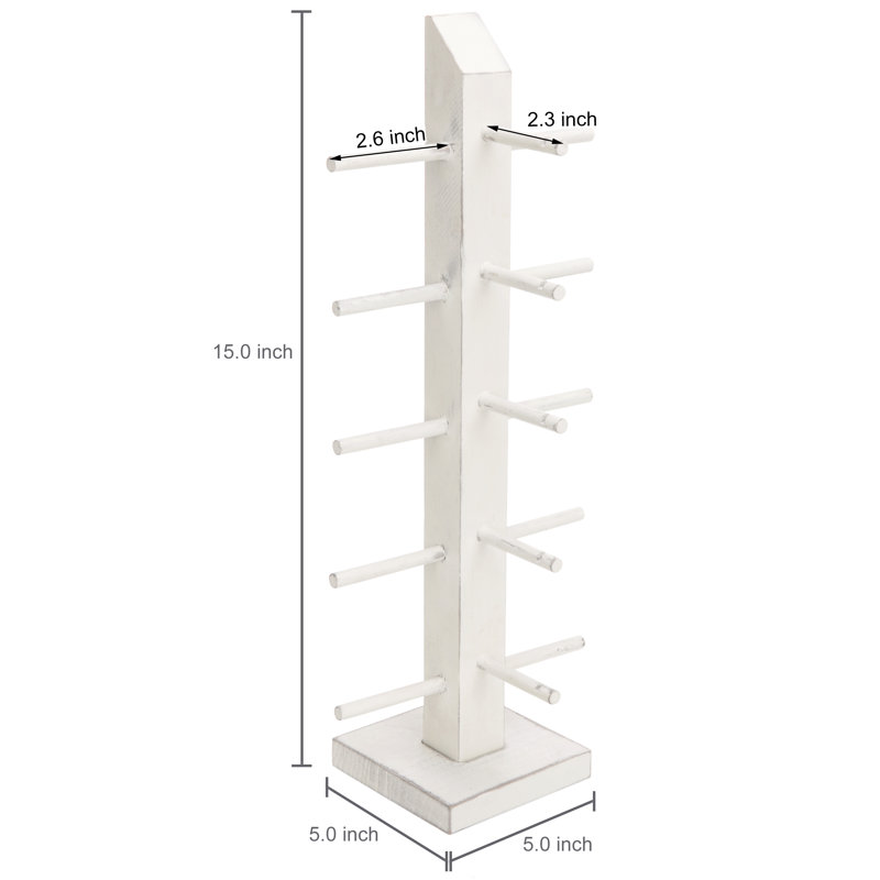 5-Pair Tabletop Sunglasses Tiered Jewellery Stand, White