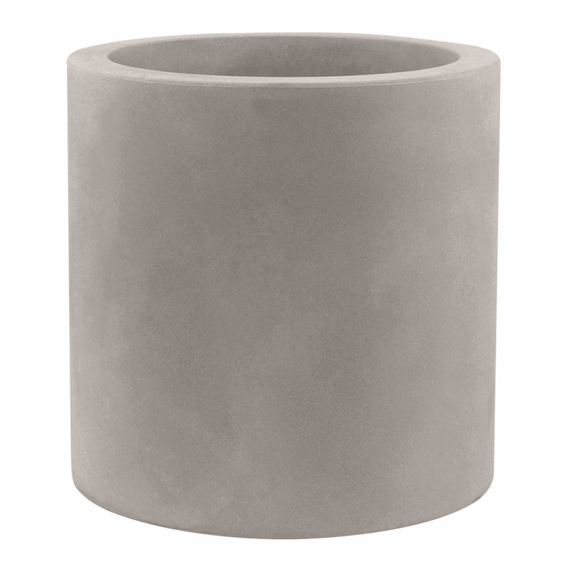 Cilindro - High Resin Pot Planter - Simple, Taupe, 35.5" H x 23.5" W x 23.5" D