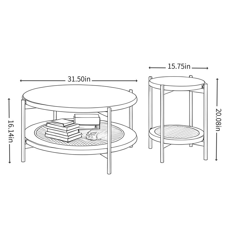 Table basse style rétro français