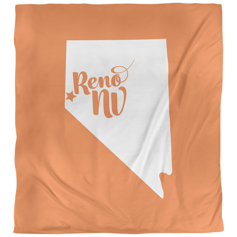 Housse de couette reno nevada, Housse de couette pour lit simple, Orange, Polyester brossé