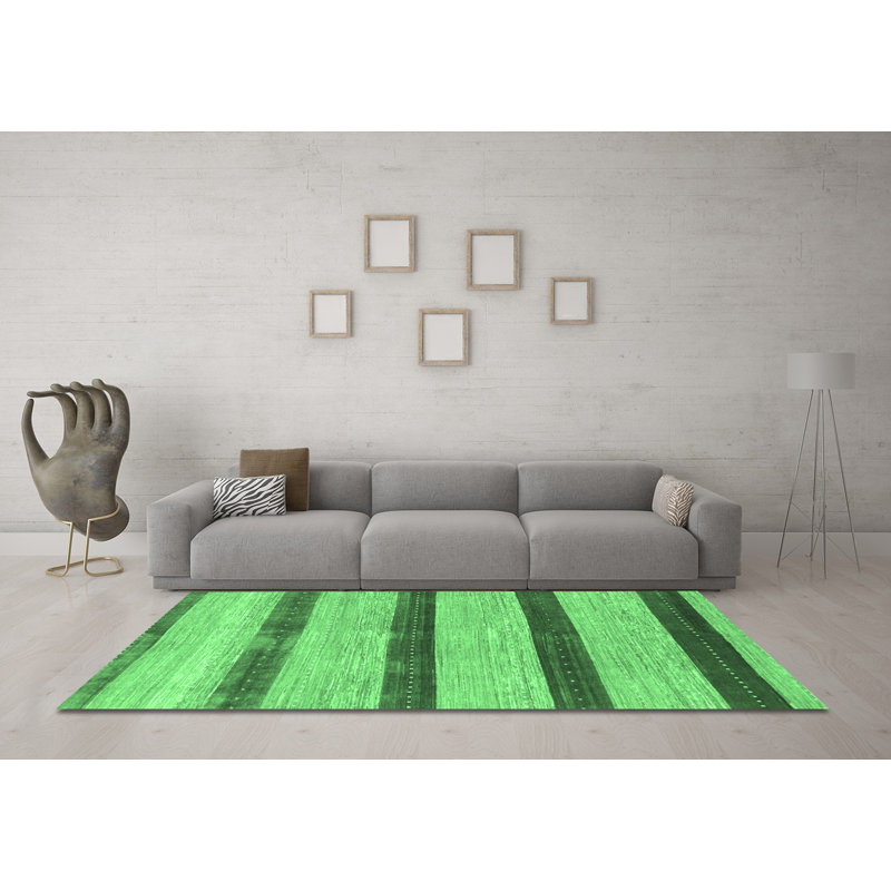 Antonieta Washable Striped Indoor Rug, Square 5'