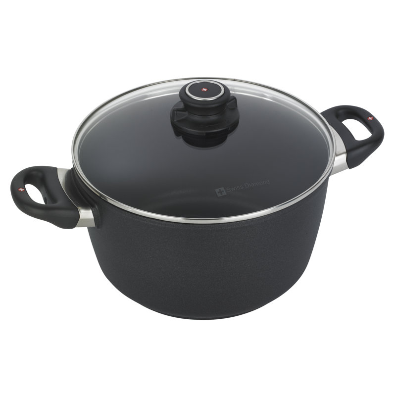 Induction Stock Pot with Lid, 5.5 Quarts