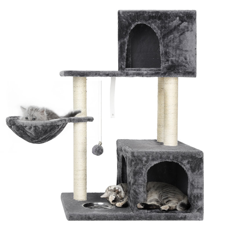 Cat Scratching Posts And Tree, Dark Grey