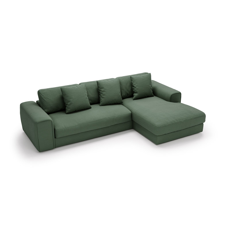 Tarren 3 Seater Corner Sofa , Green