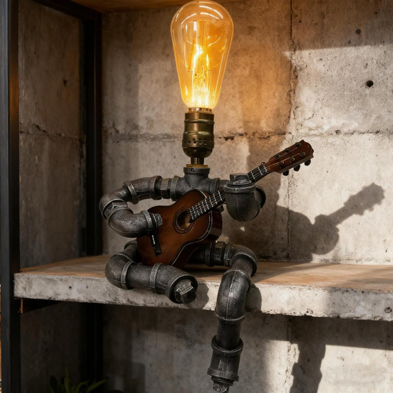 Cadeaux de musique pour guitare, lampe de table, cadeaux pour les amateurs de musique, cadeau pour les hommes, lampe Steampunk