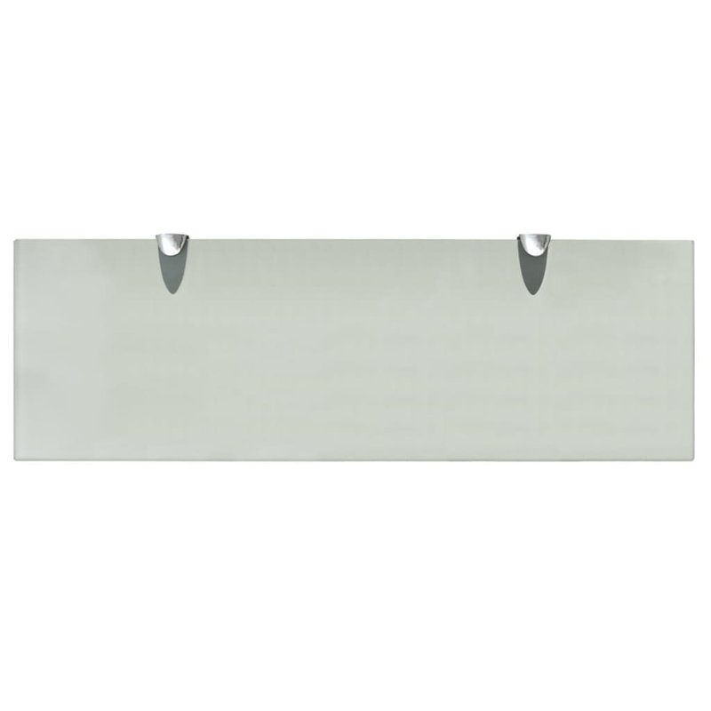 2 Piece Glass Floating Shelf, 0.8cm H x 60cm W x 20cm D, Frosted