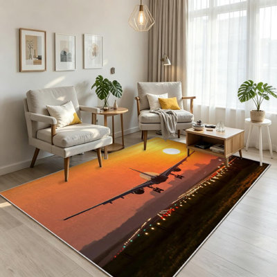 Tapis orange lavable à la machine orange