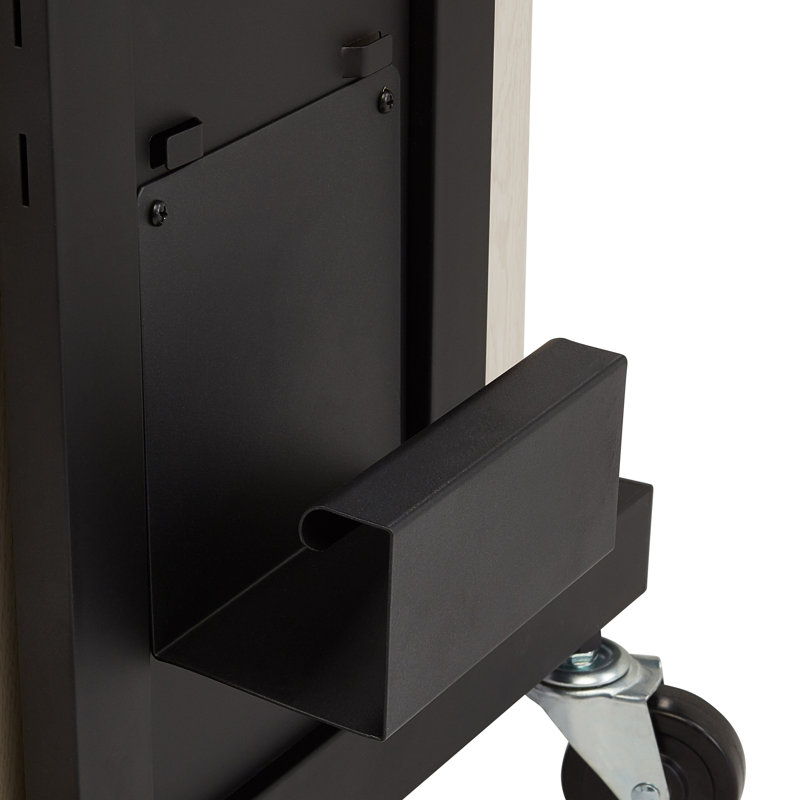 40.5'' Black and Ivory Steel Presentation Cart with Adjustable Shelves