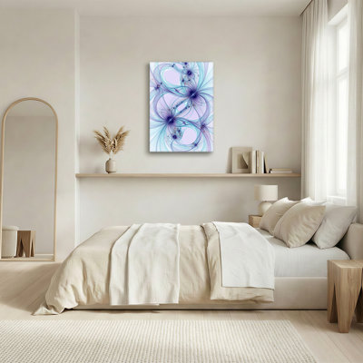 Art mural sur toile bleu et mauve