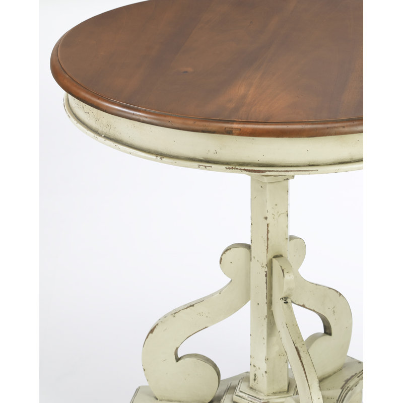 Solid Wood End Table, Parchment