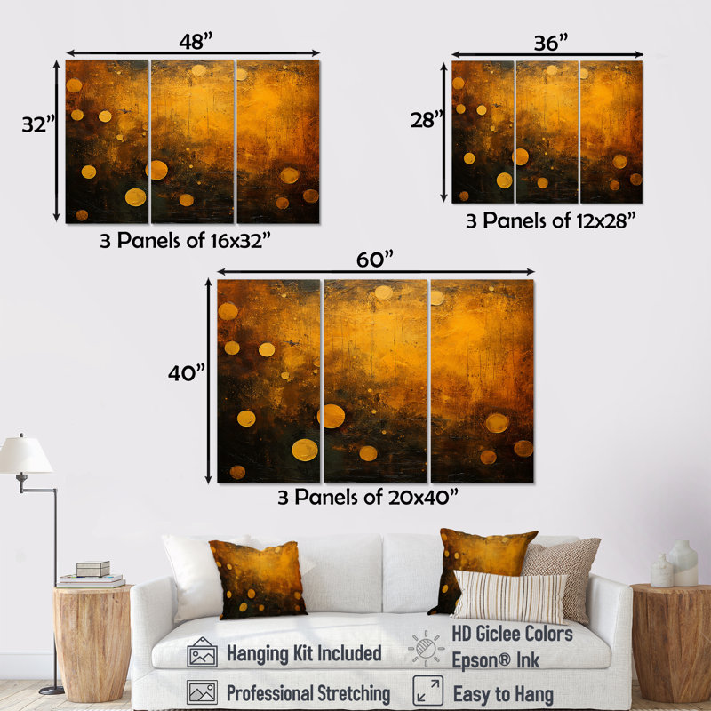 Amber Asteroids Solar System Space - Notre système solaire, ensemble d'art sur toile, Toile tendue