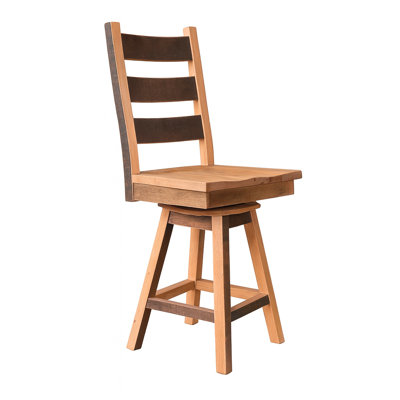 Akron Reclaimed Wood Swivel Counter Stool, Natural Stain