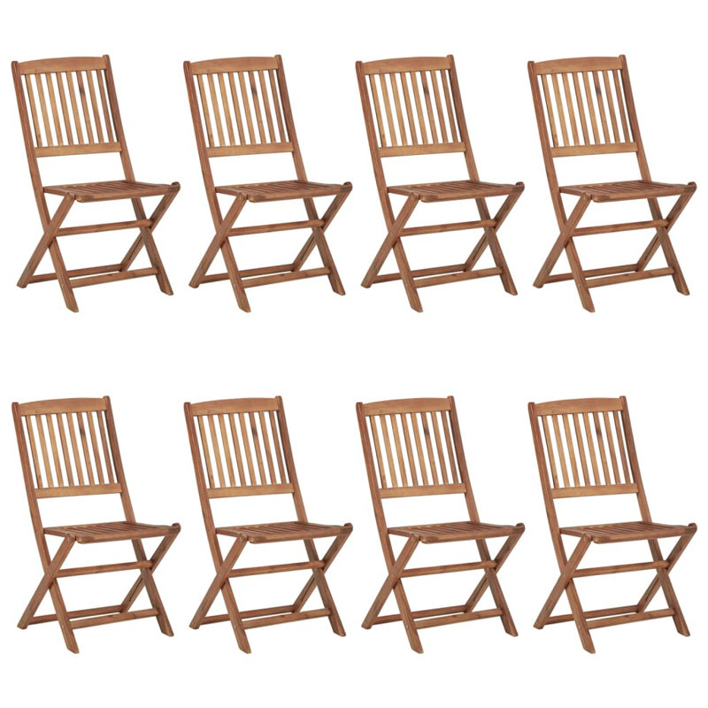 Westerley Folding Outdoor Chairs 8 pcs Solid Acacia Wood