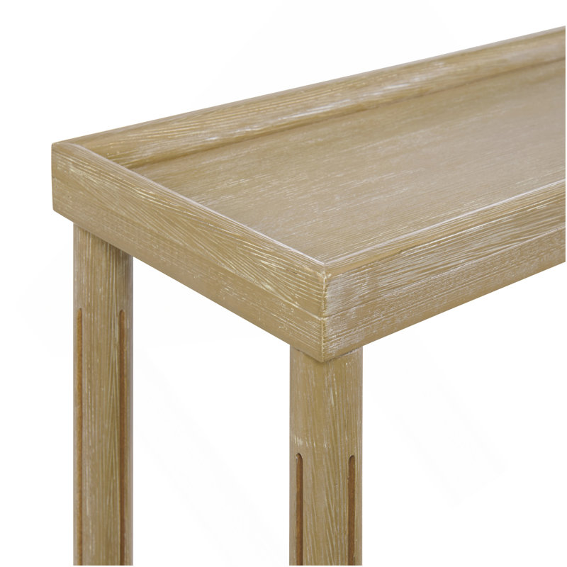 Tables de bout étroites avec tablette, chêne vieilli, Oak