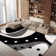 Ashal Abstract Black/Ivory Area Rug