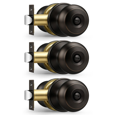Privacy Door Knobs with Round Rosette, Keyless Lock