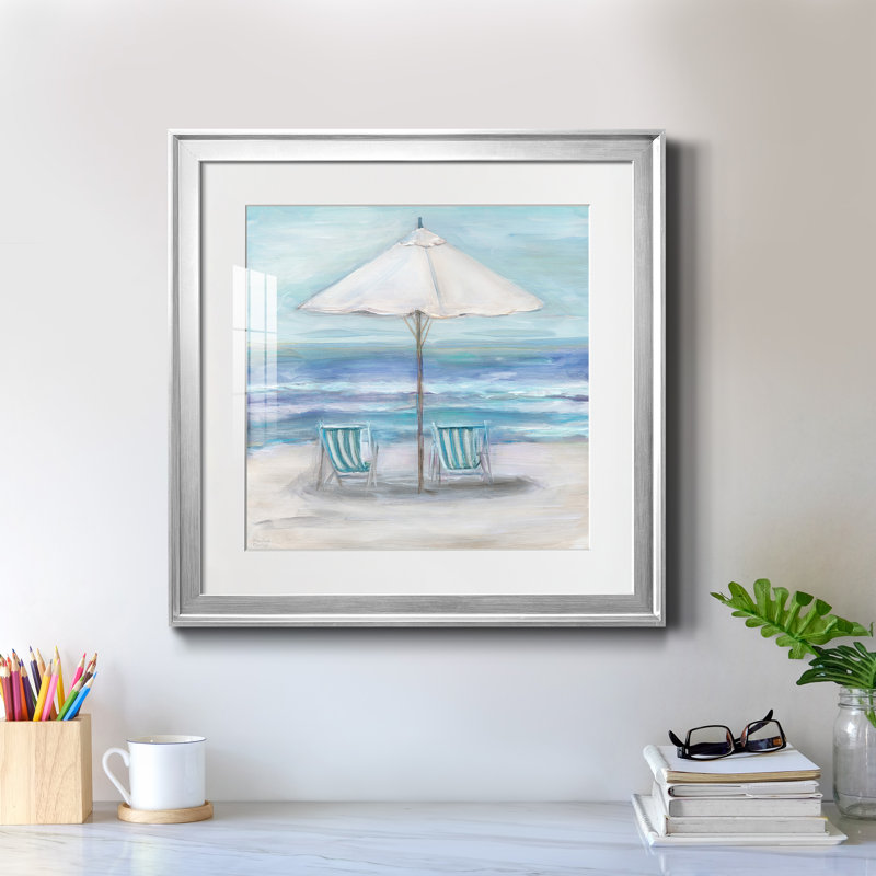 Gulf Shores II - peinture encadrée, Argent, H 17,5 po x l 17,5 po x P 1,5 po