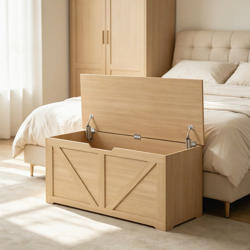 Blanket Chest, Natural Wood