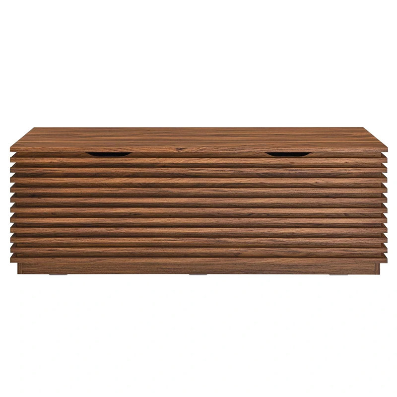Crawley 47" Wood Grain Storage Bench, Walnut