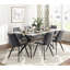 Chaises de salle à manger modernes 2 pièces, revêtement en similicuir gris avec pieds en métal noir pour les chaises d'appoint 2 pièces, revêtement, pieds, largeur 23,5 po