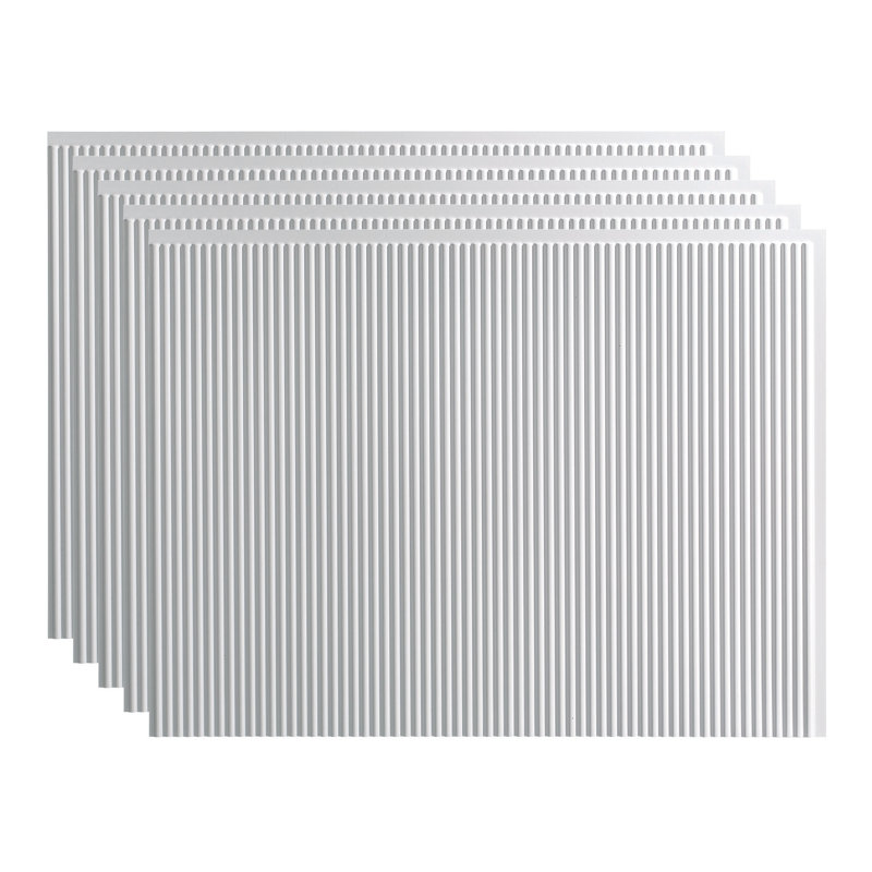 FASÄDE Rib Decorative Vinyl Backsplash 15 sq ft Kit, Gloss White