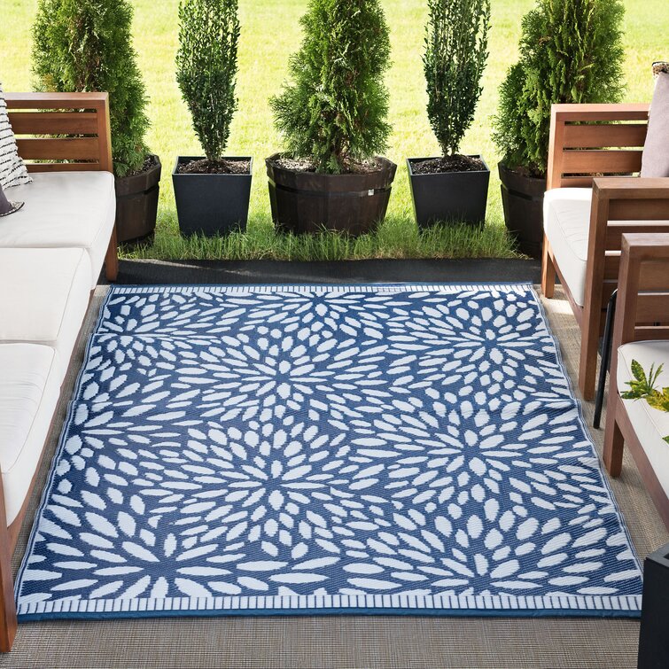 Foundry Select Sumiye Outdoor Rug for Patio Clearance, Waterproof