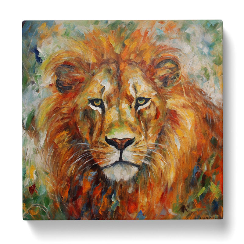 Lion Post-Impressionism - No Frame Print, 35cm H x 35cm W x 3cm D