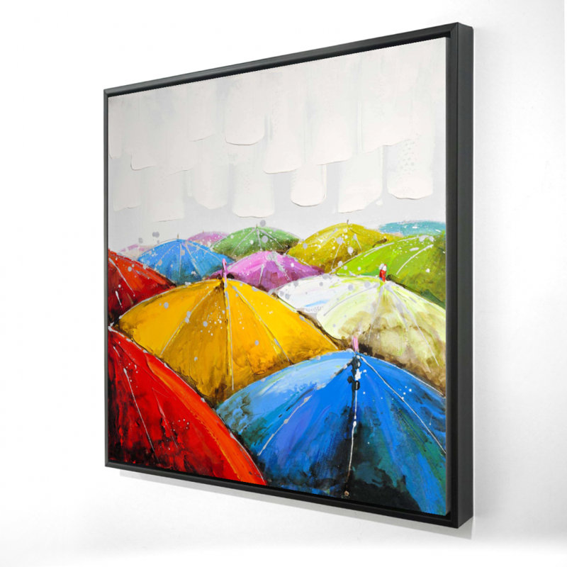 «Colorful Umbrellas Under The Rain» sur toile