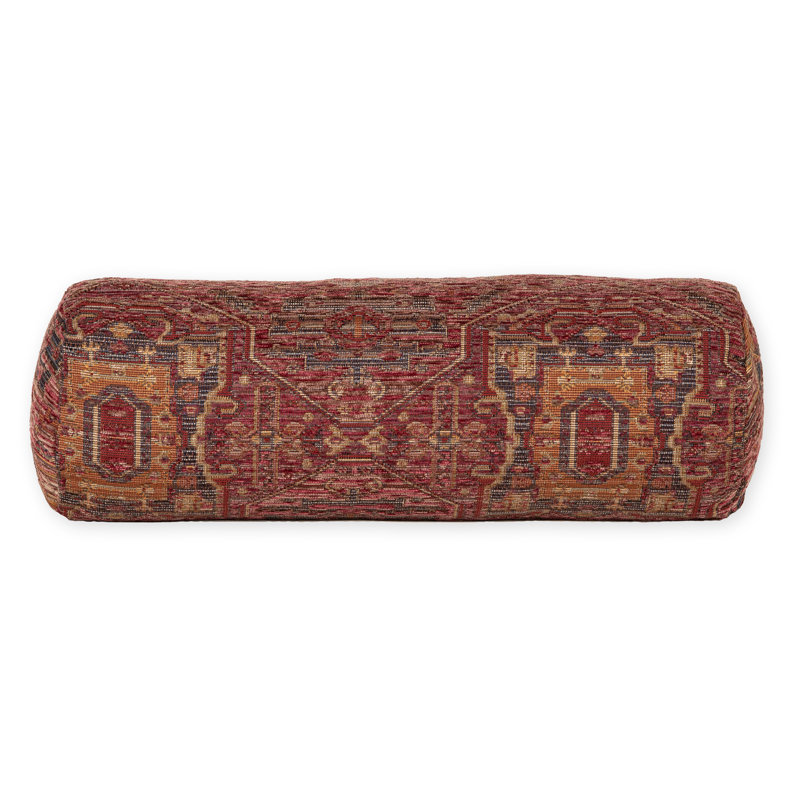 Coussin Olcott, Zapatta cramoisi, Traversin H 8 po x l 21 po, Polyester