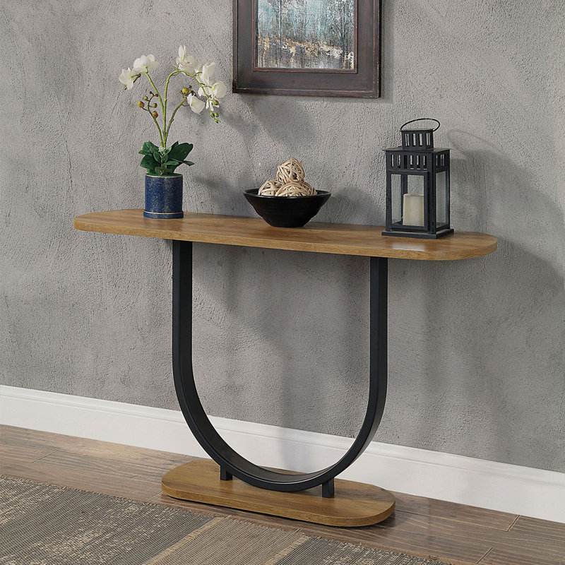 Sofa Table Industrial Style U-Shape Base