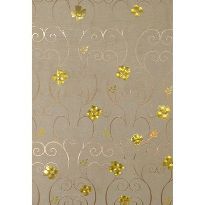 Damask Glitter Gold, Mustard Yellow Green Flowers, Scrolls Peel And Stick Self Adhesive Removable Wallpaper, Roll 18 Ft X 18 In