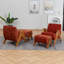 Upholstered Armchair with Footstool-200337906