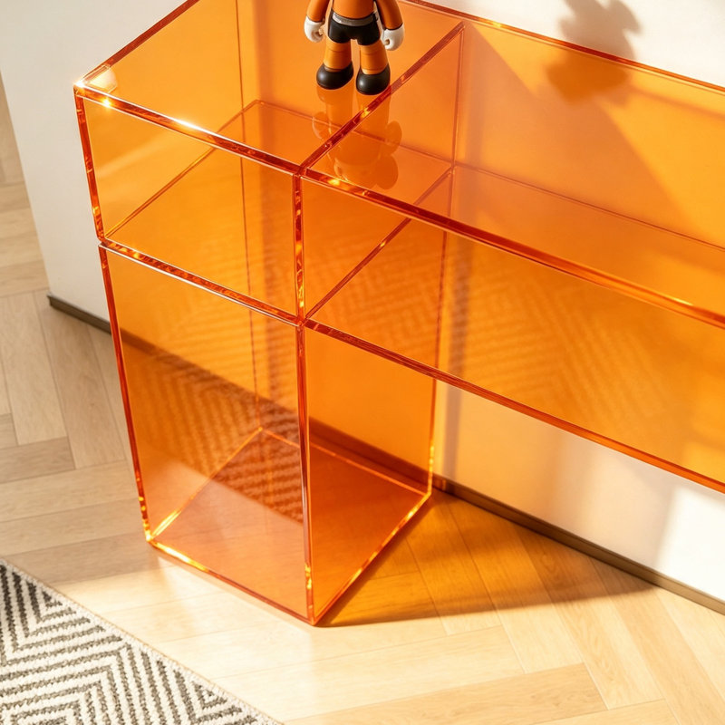 Console orange orange moderne, 29.53" H x 55.12" W x 11.81" D