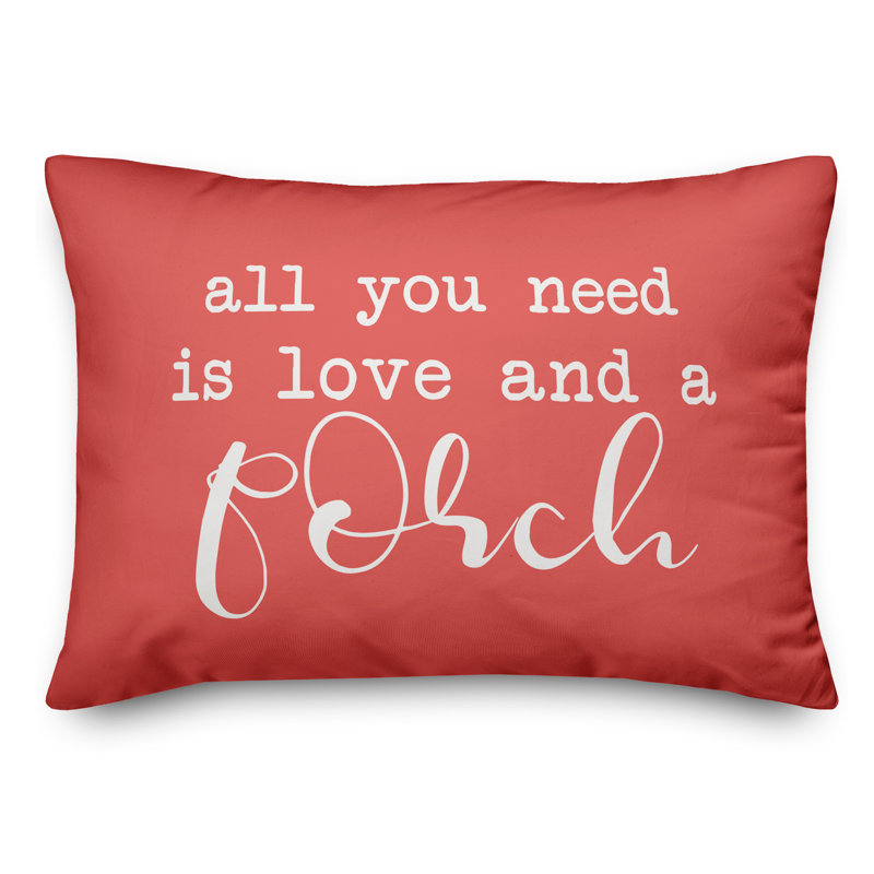 Outdoor Rectangle Pillow Cover & Insert, Coral