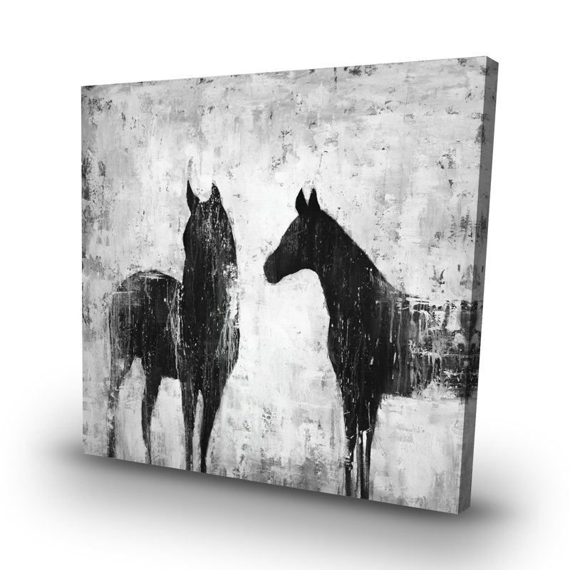 horses - 32"x32" art on canvas