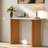 Narrow Console Table With Oval Marble Top, Curved Legs And Triangular-designed Base-1298546513