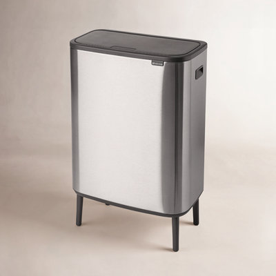 Brabantia Bo Touch Top Hi Dual Compartment Recycling Trash Can, 2 x 8 Gallon (2 x 30 Liter)