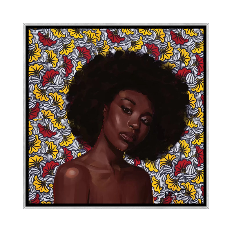 Wax Series VI par Adekunle Adeleke-reproduction d’art, Toile avec cadre argent, Pas de tapis, H 18 po x l 18 po x 1,5 po