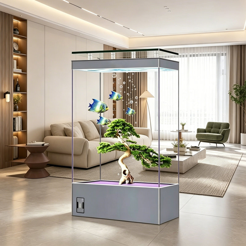 Gray Rectangular Glass Aquariums