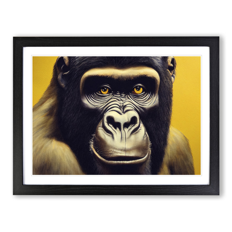 XH1022-6097X Modern Gorilla Art Vol.4 - Single Picture Frame Print, Black, 25cm H x 34cm W
