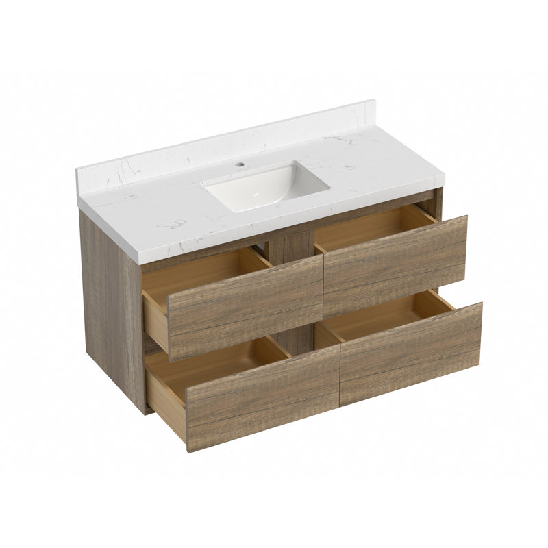 48" Wall Mounted Bathroom Vanity with Sink, 48"